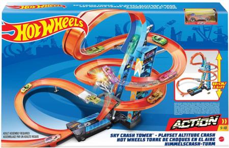 Mattel Hot Wheels (GJM76) Sky Crash Tower Track Set with Motorized ...